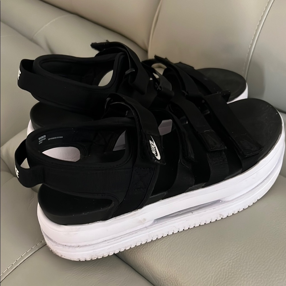 Nike Black and White Sandals with Modern Straps